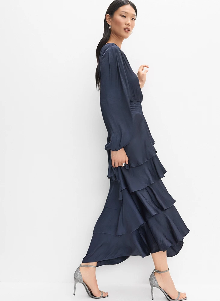 Tiered Satin Dress