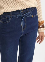 Drawstring Flare-Leg Jeans