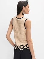 Débardeur à crochet floral