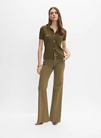 Embossed Button Trouser Jeans