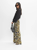 Leopard Print Wide-Leg Pants