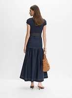 Contrast Stitch Maxi Dress