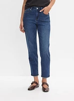 Stone Wash Straight-Leg Jeans