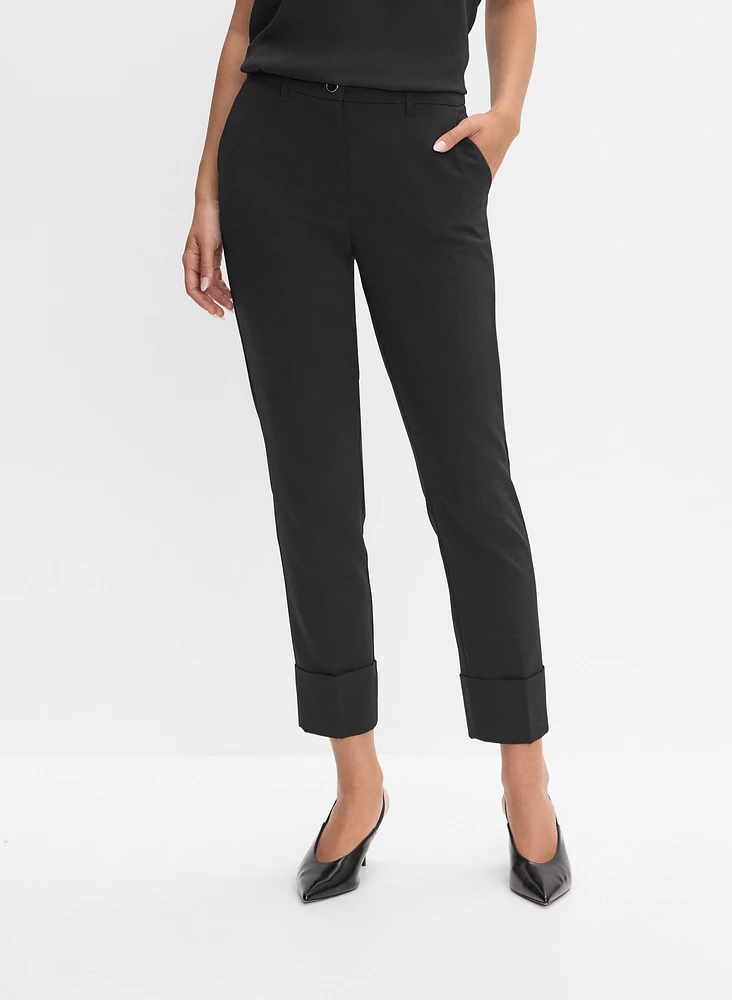 Cuffed Straight-Leg Pants