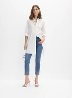 Cotton Rhinestone Embellished Blouse