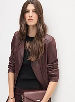 Vex - Snap Detail Faux Suede Jacket