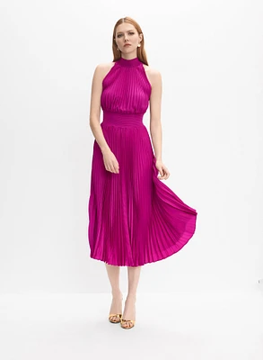 Plissé Satin Dress