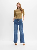 Shirred Glitter Knit Top