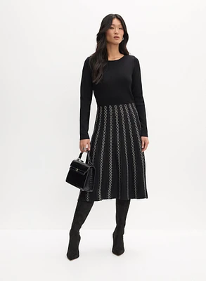 Robe en tricot jacquard mélangé