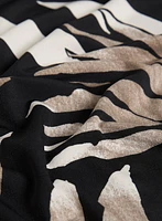 Off-the-Shoulder Leaf Print  T-Shirt