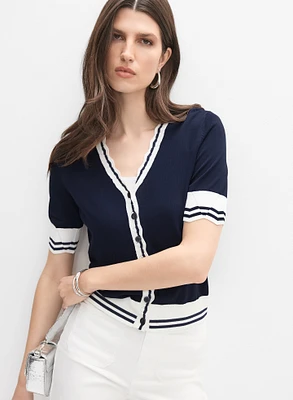 Contrast Trim Cardigan