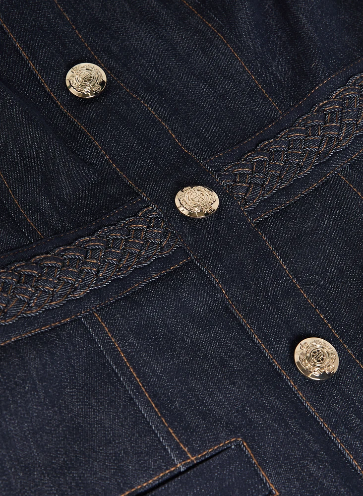 Robe en denim à ceinture tressée