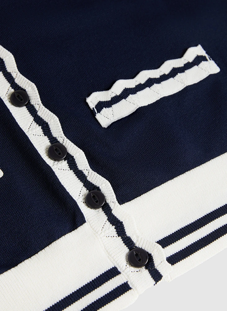 Contrast Trim Cardigan
