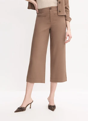 Pantalon à jambe large écourtée