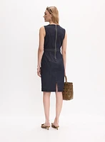 Robe en denim à ceinture tressée