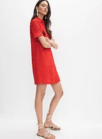 Robe-chemisier à broderies florales