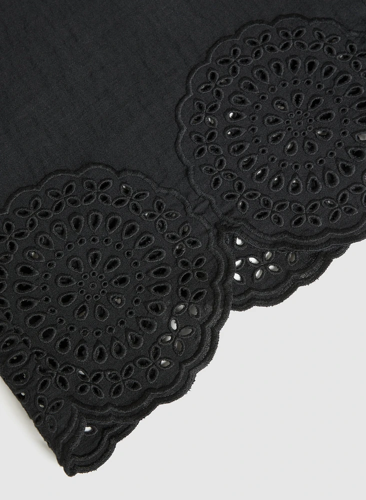 Embroidered Hem Blouse