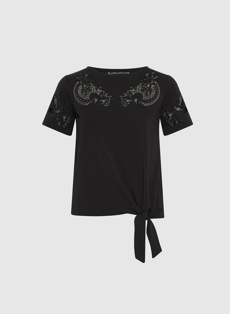 Cut-Out Embroidered T-Shirt