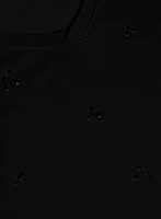 Rhinestone Detail T-Shirt