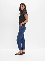 Stone Wash Straight-Leg Jeans