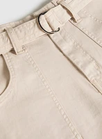 Short en denim à ceinture