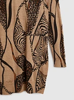 Chain & Animal Print Tunic Sweater
