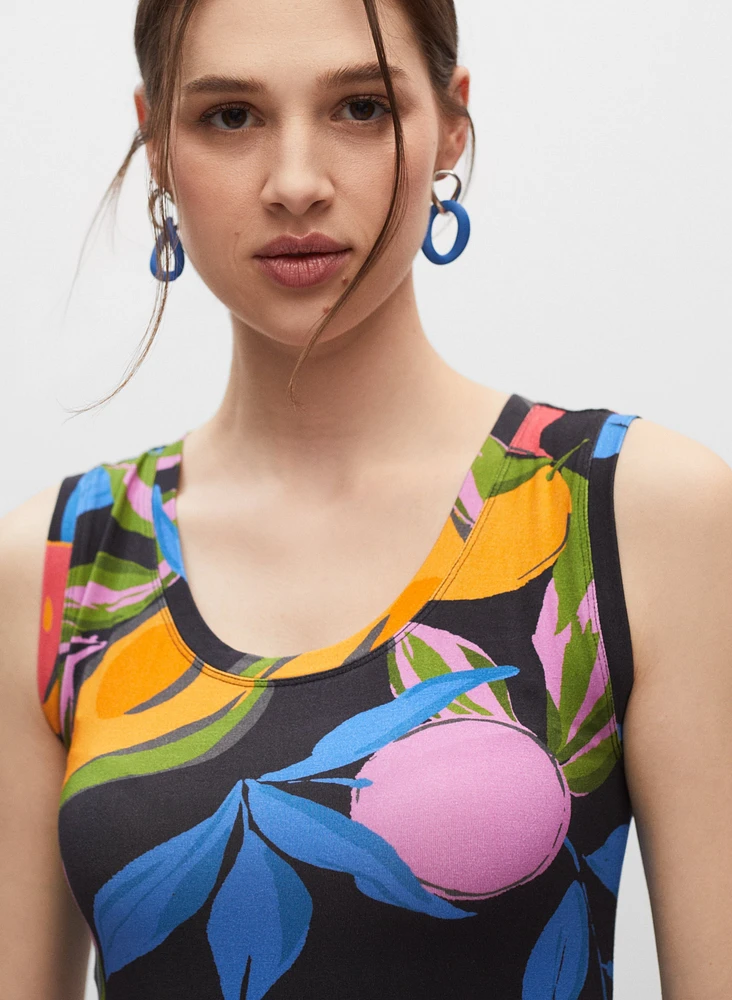 Robe sans manches à motif de fruits