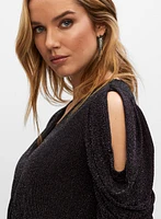 Shimmering Open Shoulder Dress