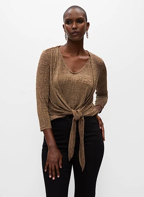 Cardigan avec lien à nouer