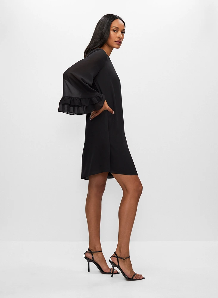 Robe à manches cloche et volants
