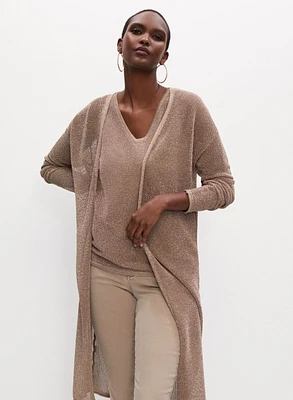 Cardigan long et métallisée