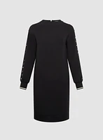 Stud Detail Mock Neck Dress