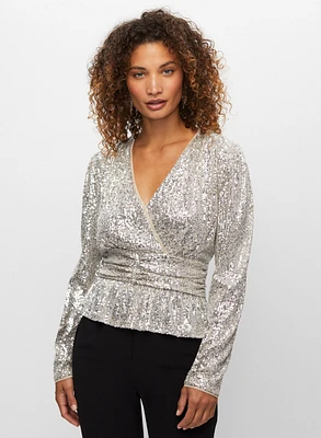 Haut style péplum à paillettes