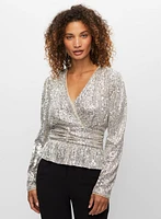 Haut style péplum à paillettes