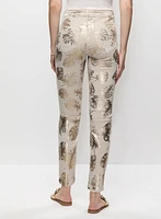 Foil Leaf Print 7/8 Jeans