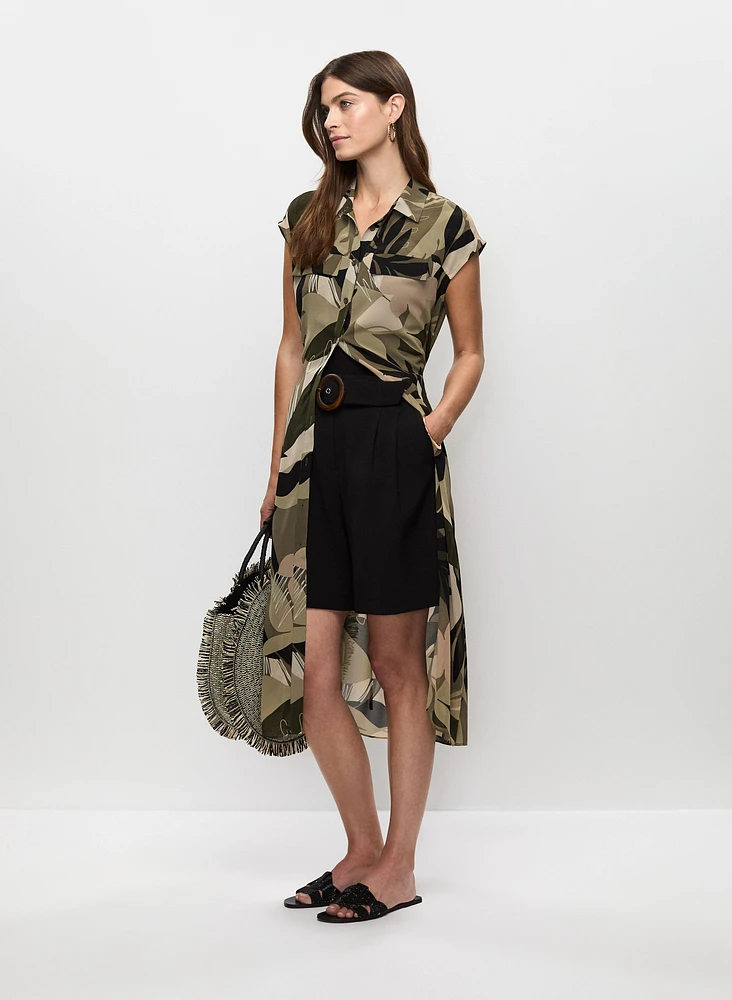 Pleated Belted Shorts