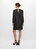 Robe à paillettes manches bouffantes