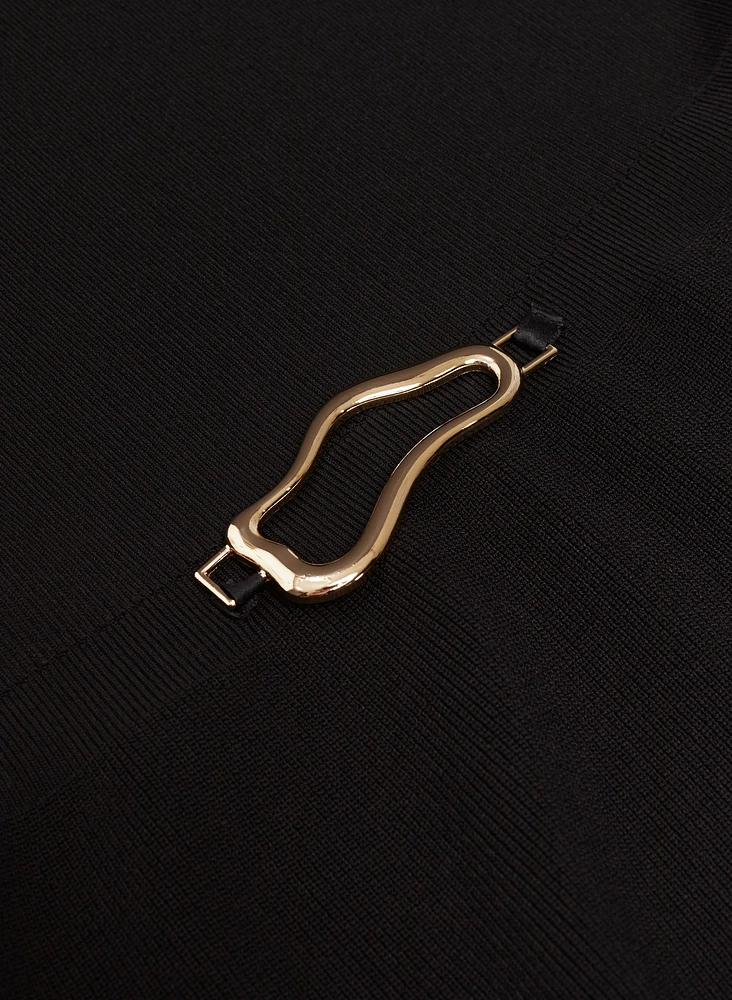 Pull coupe péplum à boucle ouverte