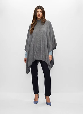 Poncho long à col roulé 