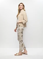 Foil Leaf Print 7/8 Jeans