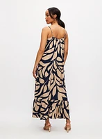 Robe maxi à motif feuilles