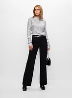 Pull en tricot côtelé à paillettes