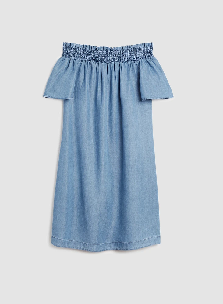 Off-the-Shoulder Tencel Dress