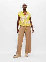 Tropical Floral Print Blouse
