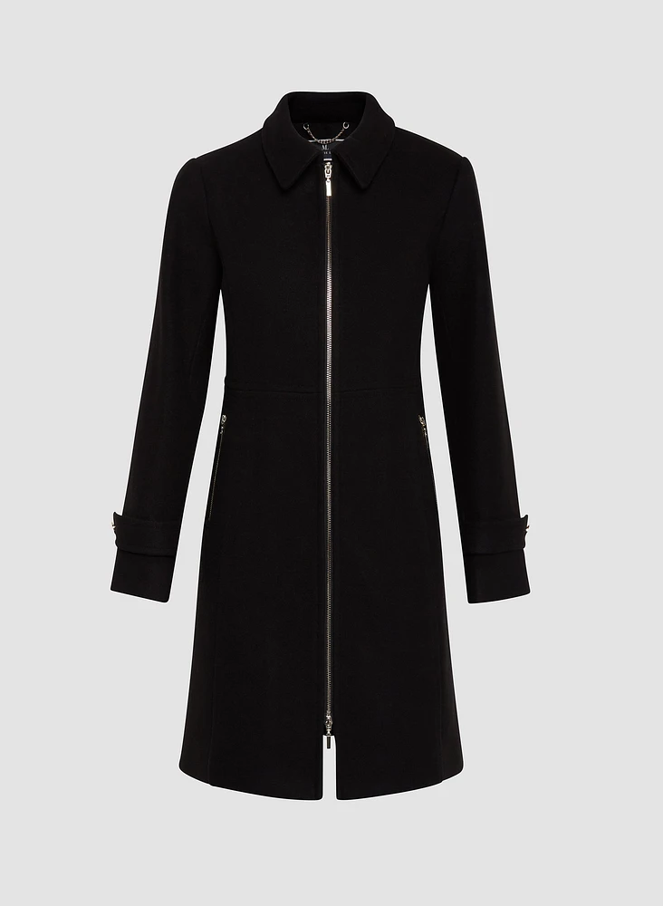Manteau cintré en laine mélangée