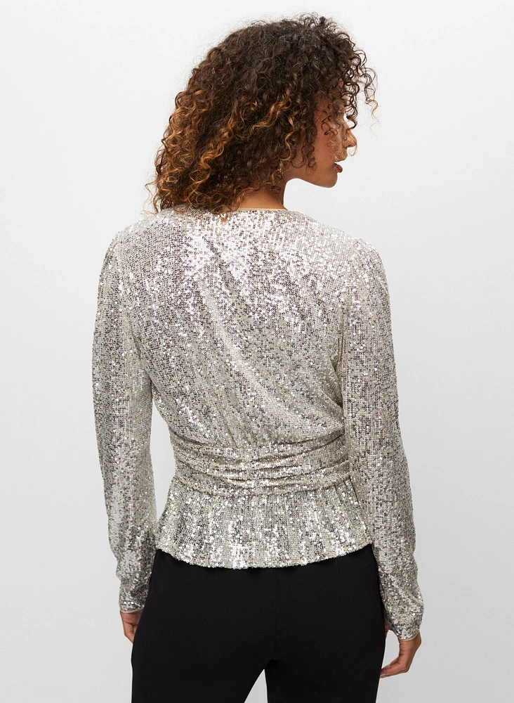 Haut style péplum à paillettes