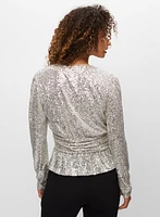 Haut style péplum à paillettes