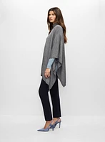 Asymmetrical Mock Neck Poncho