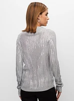 Pull en tricot côtelé à paillettes