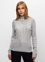 Pull en tricot côtelé à paillettes
